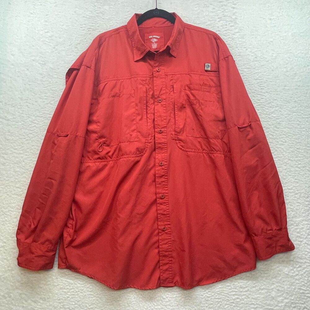 Reel Legends Shirt Mens Extra Large Red Fishing Vented Outdoor Performance